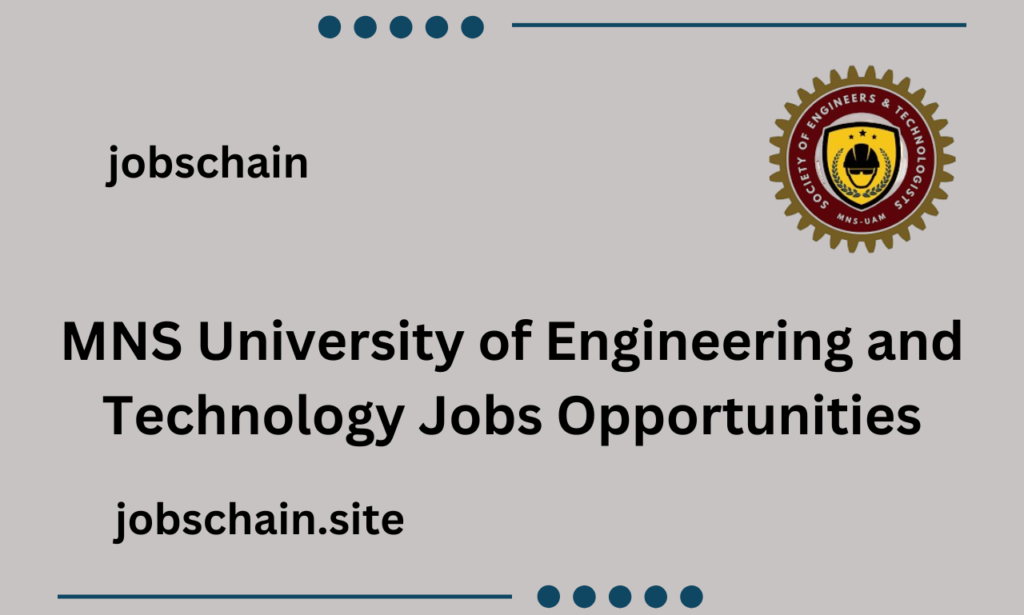 MNS University of Engineering and Technology Jobs Opportunities